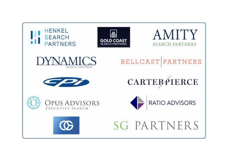 Private equity headhunter coverage, including CPI, Henkel, Amity, Oxbridge, Ratio Advisers, and SG Partners